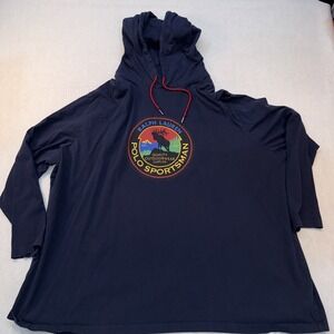 Polo Country Ralph Lauren Men's 4XLT Tshirt Hoodie Polo Sportsman Graphic Navy